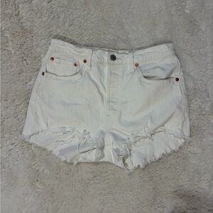 Levi’s 501 Women's White Distressed Denim Shorts
